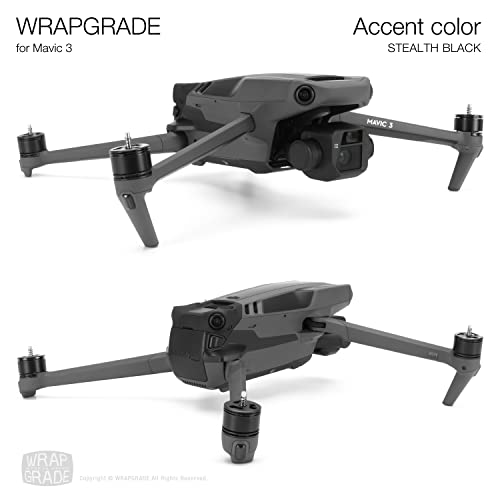 Image of WRAPGRADE Partial Skin Stickers for DJI Mavic 3 Pro Accent Color (Stealth Black)