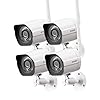 Zmodo Outdoor Security Cameras Wifi – 1080p Full HD Surveillance Cameras for Home Security with Night Vision, IP 66 Weatherproof, Plug-In, Motion Detection, 4 Pack