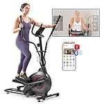 Sunny Health & Fitness 2-in-1 Smart Upright Elliptical Full-Body Exerciser w/Pulse Sensors, Home Cross-Training Cardio Workout Machine, Free SunnyFit App Bluetooth Link, Optional Long Stride Length