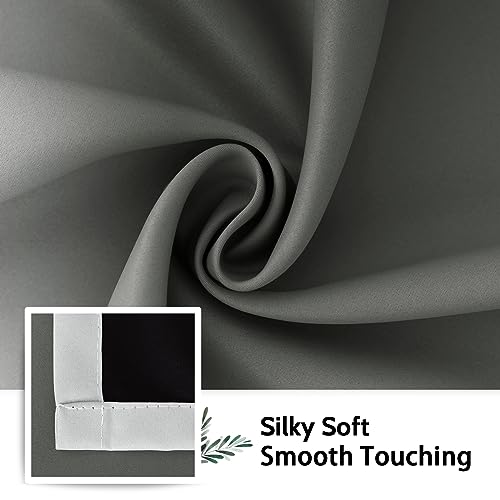 Image of SimpleHome 100% Blackout Ombre Bedroom Curtains Grey and Greyish White,90L | Room Darkening Curtains,Thermal Insulated Grommet Window Drapes and Curtains for Living Room,2 Panels, 52x90 inches Length