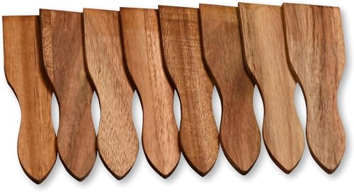 Kesper 28968 Raclette - Spachtel im 8er Set aus Akazienholz 13 x 3,5 cm/Racletteschieber/Racletteschaber/Raclettespachtel