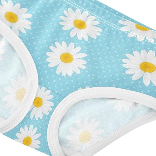 Florals Girls Underwear Toddlers 2t Cotton Little Girl Panties White Daisies Blue White Dots Briefs Undies Kids4