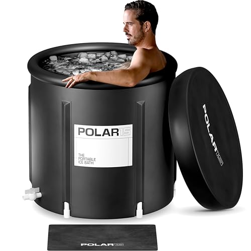 Image of Premium Portable Ice Bath Tub for Athletes - 99-Gallon Cold Plunge Pool with Easy Drainage System - Durable PVC, Foam, and Nylon Layers - Tear-Resistant and Waterproof for Muscle Recovery