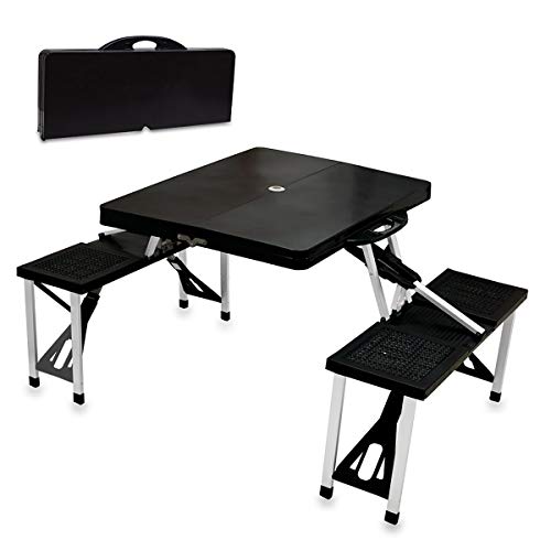 Image of PICNIC TIME NFL Picnic Table Portable Folding Table with Seats and Umbrella