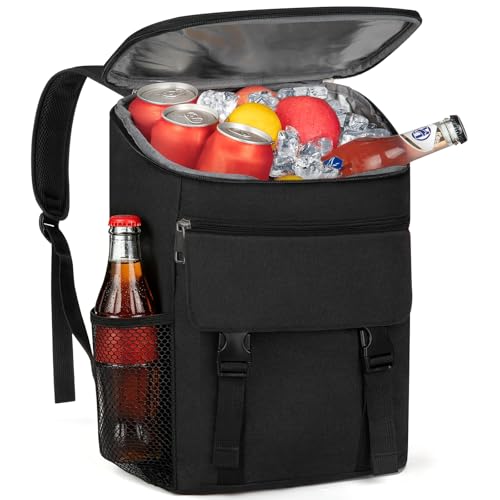 Backpack Cooler - 30/40/50 Cans Insulated Cooler Backpack for Men & Women Portable Leak Proof Lunch Backpack Cooler Bag for Beach Picnic Travel Work Camping Hiking-Black