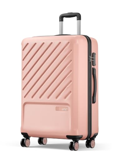 Image of Safari Large Symphony 76cm Trolley Bag Hard Case Polypropylene, 8 Spinner Wheels, 360 Degree Wheeling Carry on Luggage, Travel Bag, Suitcase for Travel, Trolley Bags for Travel, Dusky Peach