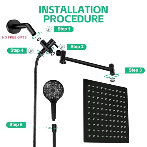 Image of Shower Head,10 inch High Pressure Rainfall Shower Head with Handheld Dual Spray