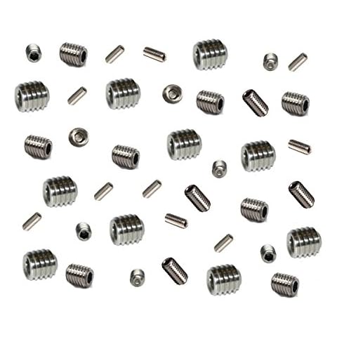 Grub Screws Metric Thread (Mixed 48 Pack) A2 Stainless Steel 12 X M3,M4,M5 & M6 x 5mm Socket Cup Point Allen Key Grub Screw Cover