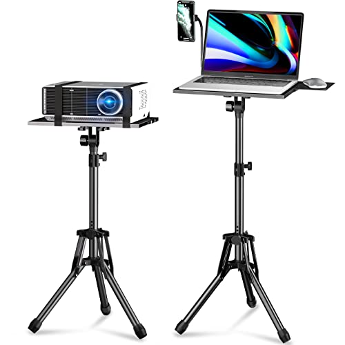 Projector-Stand-Tripod-Stand-Reinforced-Laptop-Tripod-Stand-with-Mouse-Tray-Phone-Holder-Adjustable-Height-20-to-61-inch-Portable-Laptop-Stand-Tripod-for-Projector-Podium-Music-Stand-DJ