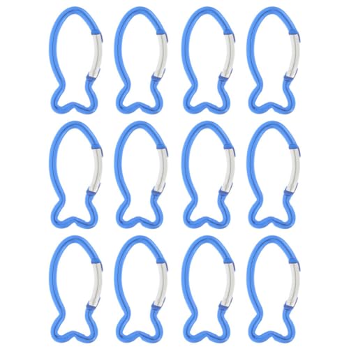 BESPORTBLE 12pezzi Moschettoni Forma Di Pesce Per Arrampicata e Attività Outdoor Ganci Leggeri e Durevoli Per Escursionismo e Campeggio