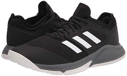 Adidas Men's Court Team Bounce Volleyball Shoe, Black/White/Grey, 8.5 #TOP6