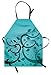 ABAKUHAUS Teal Delantal de Cocina, Zarcillos con Curvas Florales, Estampados con Tecnología Digital A Prueba de Agua y Suciedad, Turquesa Negro