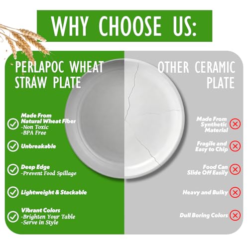 Image of 6PCS 10 In Lightweight Plates, Reusable Plastic plates for Ktichen | Dishwasher Safe & Microwave Safe Plastic Plates for Outdoor and Family Meals - Grey