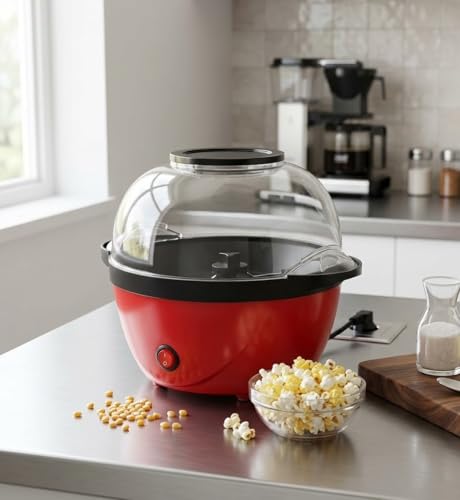 Sakar 450W Electric Popcorn Maker Machine with Butter Melting Plate | Cinema Style Hot Air Popcorn Maker for Modern Kitchens Home Parties EU Plug 220V 6 41TRPQIkN7L