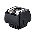 JJC Standard Hot Shoe Adapter with Extra PC sync Connection Port & 3.5mm Mini Phone Connection Port for Connecting Cameras to Additional Off-Camera Flash, Studio Light / Strobes or Other Accessories