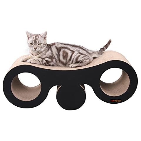PetCheer Seesaw Tunnels Cat Scratcher Lounge Bed with Catnip Cover