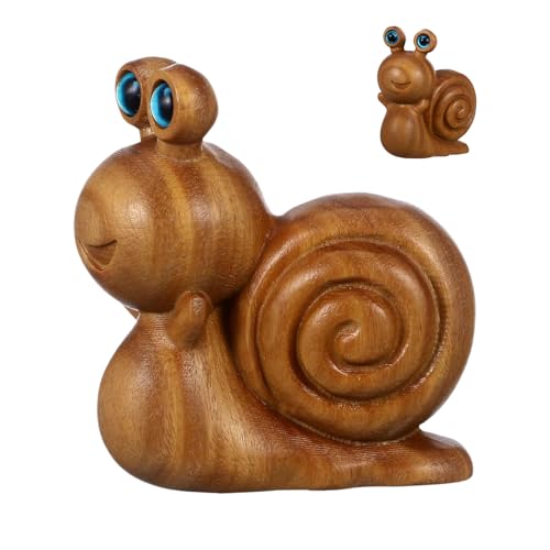 Niesel Statua Di Lumaca | Figure Collezionabili in Legno per Decorazione della Stanza - Casa Statua Scaffale Tavolo Camera da Soggiorno Ufficio Esterno Giardino