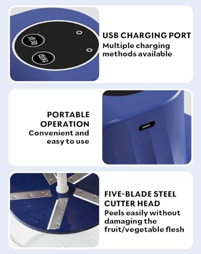 Electric Potato Peeler - 2026 Rechargeable Vegetable & Fruit Peeling Machine, One-Button Automatic Peeler With Stainless Steel Blade For Potatoes, Carrots, Garlic & More - 9