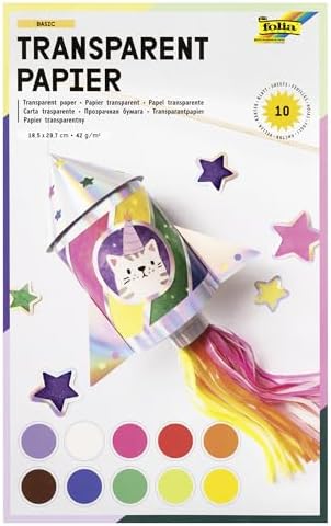 40 Blatt Transparentpapier A4 Bunt - 20 Farben Pergamentpapier Für Laternen & Basteln