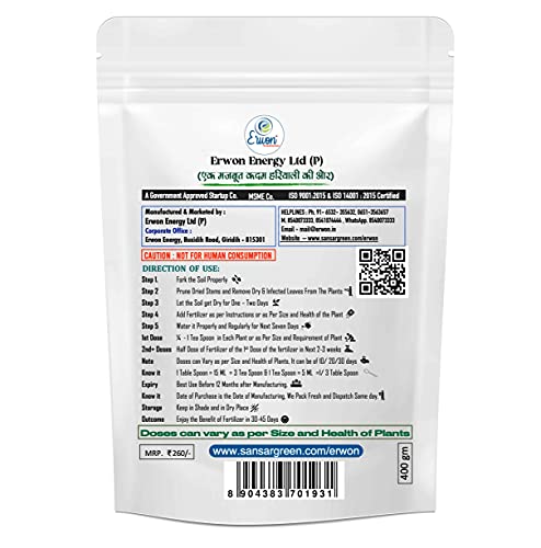 Image of Erwon Guava Growth Booster for Soil, Premium Essential Powerful Organic Fertilizer for Overall Growth of Guava Plants, with Charged Micro-Organism and ++ Micronutrients (400 gm)