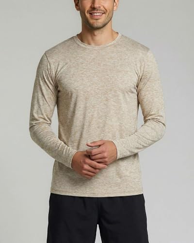 Image of Real Essentials 4 Pack: Mens Long Sleeve Dry Fit T Shirts Hiking Fishing Workout Gym Work Sun UPF 50 Wicking Running Tee