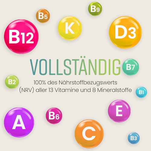 Multivitamin Tabletten Hochdosiert - 400 Tagedosis Vitamine, Mineralien & Ergänzungsmittel A-Z Vitamine + Mineralstoffe | Nahrungsergänzungsmittel Frauen/Männer Vegan Multivitamin Komplex, VitaBright