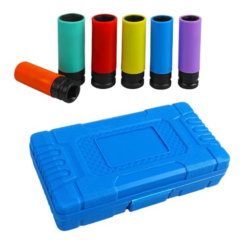 Set di chiavi a bussola per dadi ruota – Set di prese a muro sottili con design a 6 punti per una migliore presa, strumenti di manutenzione pneumatici da 14-22 mm da 1/2 pollici | Chiave pneumatica