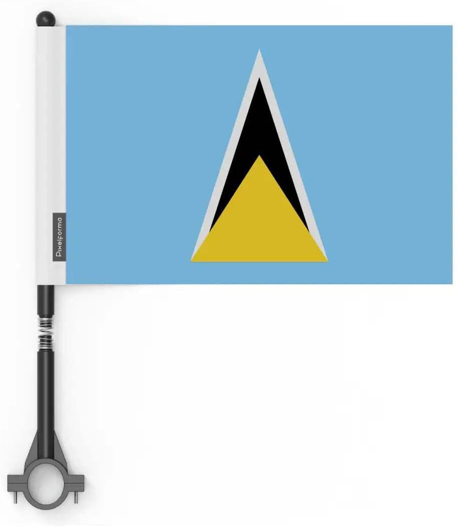 Saint Lucia Bicycle Flag Polyester 50 Pieces 14 x 21 cm