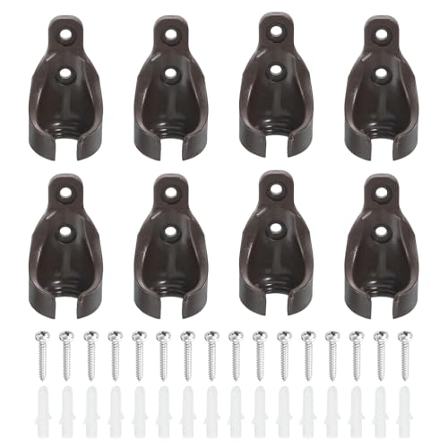 uxcell 8Pcs Bungee Ball Receivers Brackets, Universal Blinds Bungee Cord Replacement Parts for Indoor/Outdoor Roller Sun Shade Tie Downs, Coffee