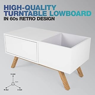 Glorious Turntable Lowboard - plateau tournant de haute qualité au design rétro des années 60, espace de rangement pour… – Image 7