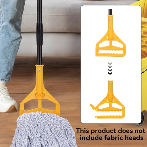 Image of Mop Handle Commercial Heavy Duty - 57 Inch Industrial Metal Mop Stick Replacement for Floor Cleaning - Professional Mops Head Replacement Holder
