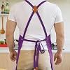 Aoomzoon Canvas Aprons for Men Chef Apron, Work Apron with Large Pockets - Durable 16oz Heavy Duty Cross Back, BBQ, Cooking (Purple, 1 Pack) #3
