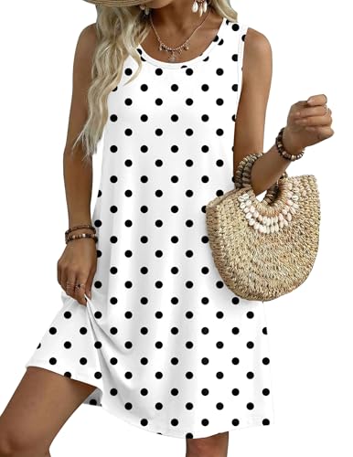 Image of Zeagoo Womens Summer Dress 2026 Sleeveless Casual A-Line Tshirt Sundresses