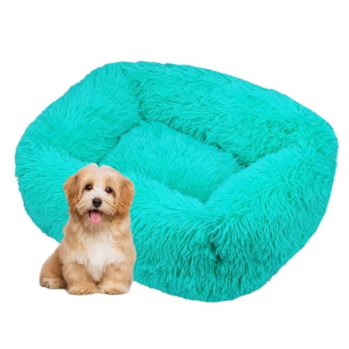 DOTBUY-SHOP Dog Bed Washable, Soft Comfy Cat Bed Macaroon Color Rectangular Dog Bed, Pet Bed With Slip-Resistant Bottom, Orthopedic Dog Beds Gift for Small Dogs Cats (S,Turquoise Green)