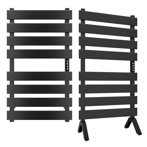 Poloma Freestanding Heated Towel Racks for Bathroom Towel Warmer Rack Towel Dryer Matt Black. CSA Certified.
