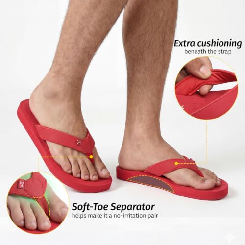 Image of YOHO ArchFlex orthopedic slippers for men | Arch support for pain relief | Soft, Anti-Skid, lightweight | comfortable padded straps flip flops for Everyday