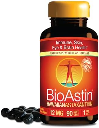 NUTREX HAWAII, BioAstin Hawaiian Astaxanthin 12 mg, Boosts Immunity and Supports Eye, Skin and Joint Health, 90 Count
