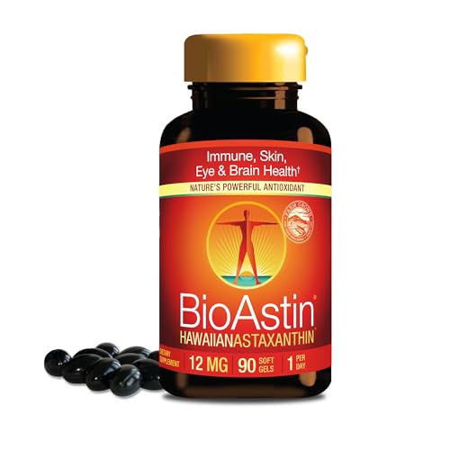 Nutrex Hawaii BioAstin Hawaiian Astaxanthin - 12mg, 90 Softgels - Farm-Direct Premium Antioxidant Supplement to Support Eye, Skin, Joint & Immune System Health - Non-GMO & Gluten-Free