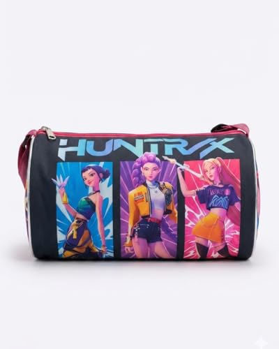 Image of Stylbase Kids Duffle Travel Bag | Durable Lightweight Polyester Sports & Gym Kids Luggage Carry Bag for Boys & Girls | Travelling Bag for Swimming, Dance, School & Weekend Trips (K-pop, 18)