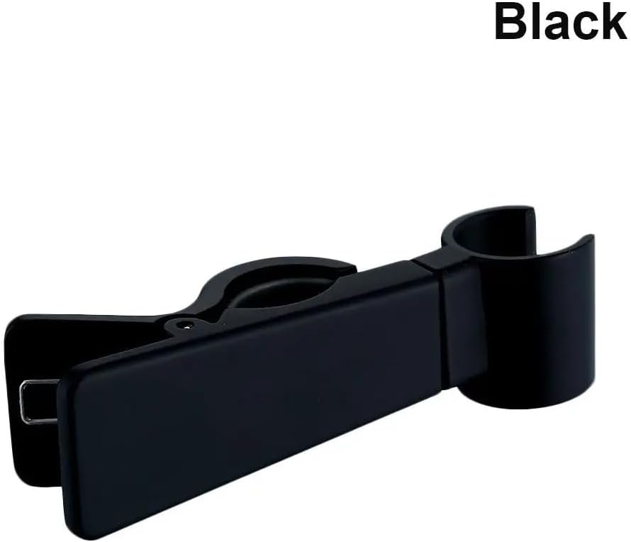 Universal Clip-on Shower Head Holder Adjustable Sprayer Bracket Clamps Rotatable Bracket Hardware Accessories(Black)