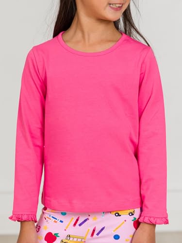 Image of RuffleButts Baby /Toddler Girls Knit Ruffle Tee - Long Sleeve T-Shirt