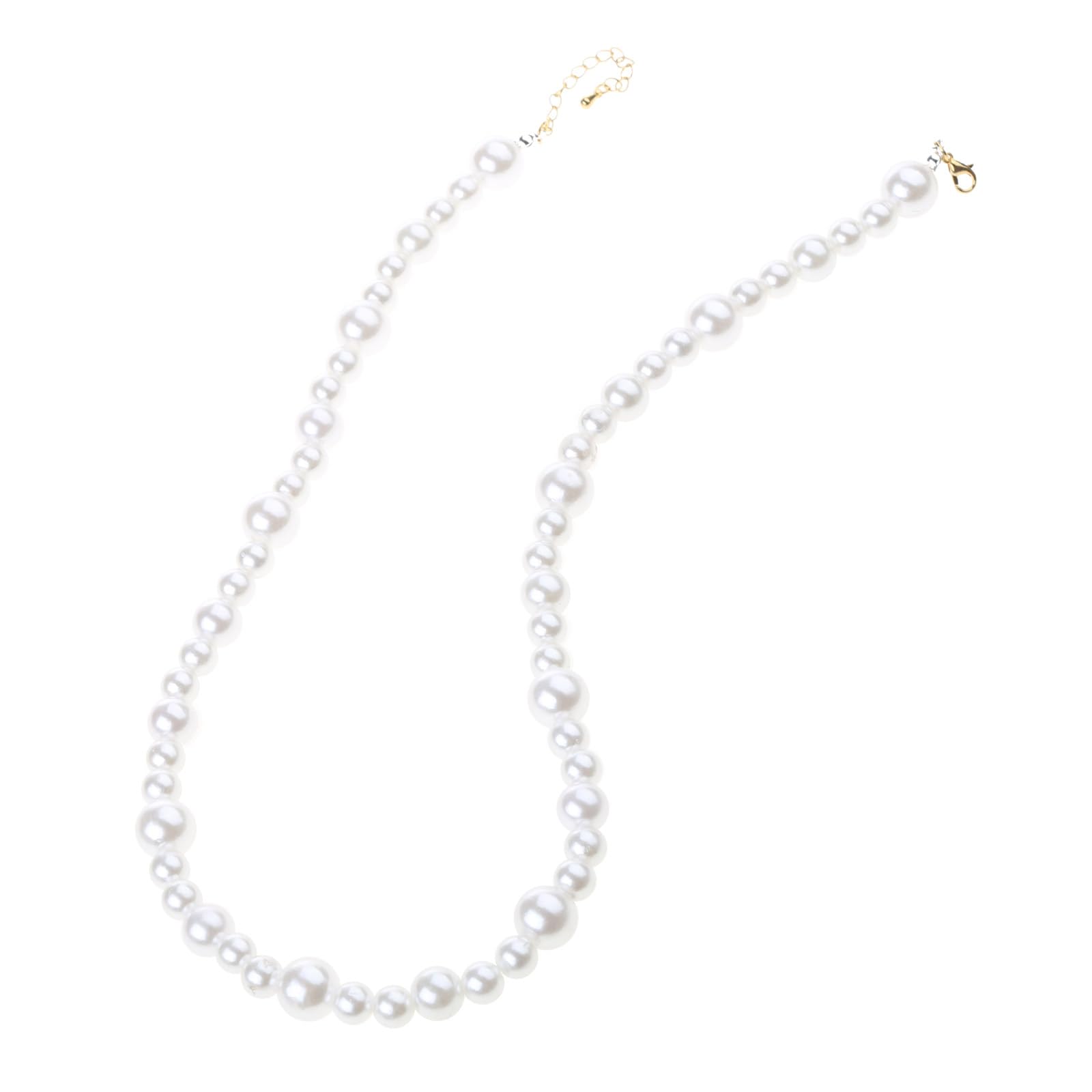 Xanhoy Women's White Pearl Linked Necklaces Imitation Pearl Necklaces Jewelry Necklaces Imitation Pearl Chokers Party Jewelry Gift