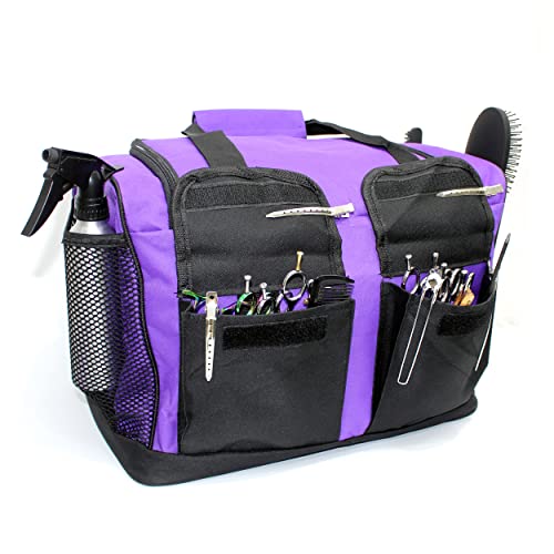 Grand sac de salon violet avec compartiments pour kit de barbier mobile - 5
