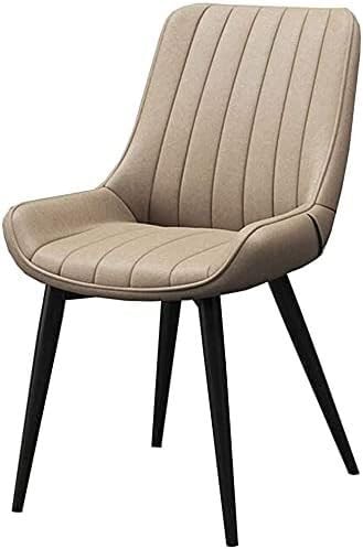 Chaises de salle à manger en cuir lot de 2 design nordique marron clair