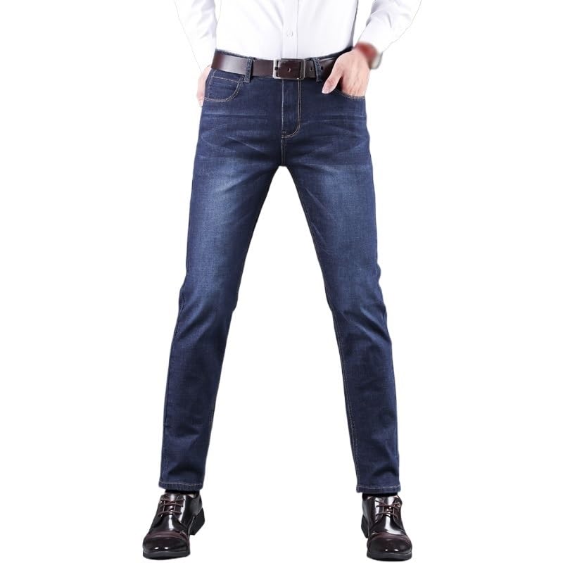Basic Mid-Rise Straight-Leg Trousers Comfortable Trousers Loose Men's Jeans for Men2