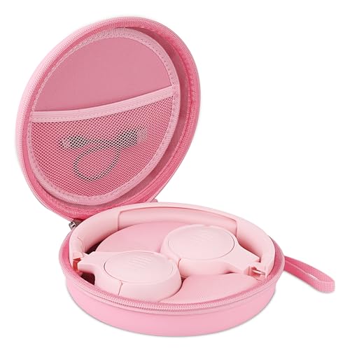 STUKCAZE Headphone Case for JBL Tune 510BT 520BT Hard Portable Headphone Carrying Case Over Ear Headphone Storage Protective Case(Pink)