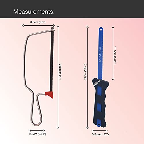 Compact Mini Hacksaw & Junior Hack Saw Set – Simple Replacement – Standard Sizes – Fine Tooth Cutting Blade for Cutting Plastic & Wood, Perfect for DIY & Craft Projects (2pc Hacksaw Set) 2 Compact Mini Hacksaw & Junior Hack Saw Set – Simple Replacement – Standard Sizes – Fine Tooth Cutting Blade for Cutting Plastic & Wood, Perfect for DIY & Craft Projects (2pc Hacksaw Set) - Image 2