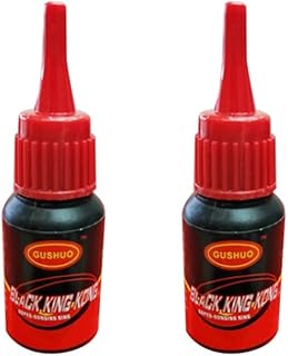 Universal Strong Bonding Glue - Black Kingkong Super Glue - LONGLUAN Mighty Instant Glue - All Purpose Waterproof Strong Plastic Glue for Resin Ceramic Glass Metal Wood Leather (2Pcs)