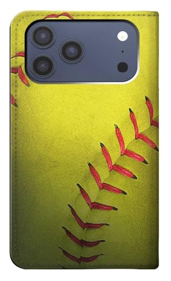 Housse Cuir iPhone 17 Pro Max Yellow Softball Etui Flip - 2