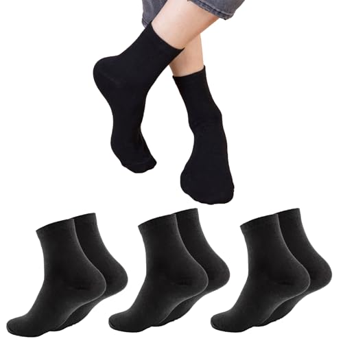 Dress Socks for Women and Men, Breathable Comfortable Crew Socks, 3 Pack